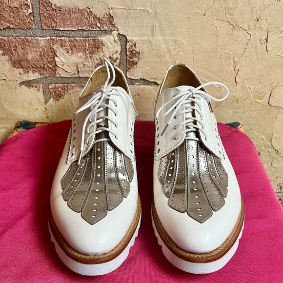 The Office of Angela Scott Shoes - Angela Scott Mr. Misfitz, Color: White/Silver, Size: EU 41